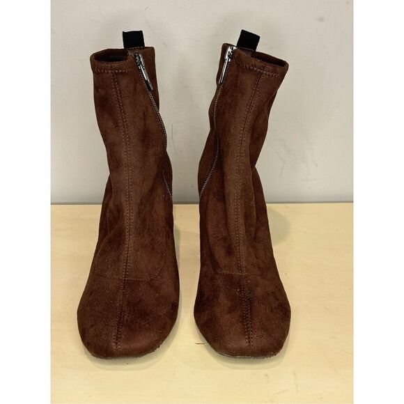 Donald Pliner Women's Cattie Block Heels Side Zip Ankle Bootie Brown Size 8.5 - Picture 4 of 7